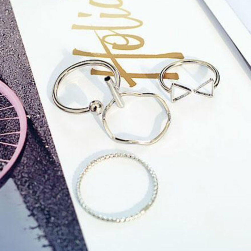 • Jolie • Minimalist 4 Pc. Ring Set - Picture 3 of 4